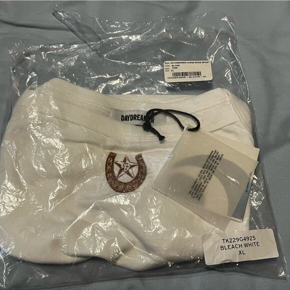 NWT Daydreamer Metallic Horse Shoe Sporty Tank Bleach White Western XL Beyoncé - Picture 7 of 8